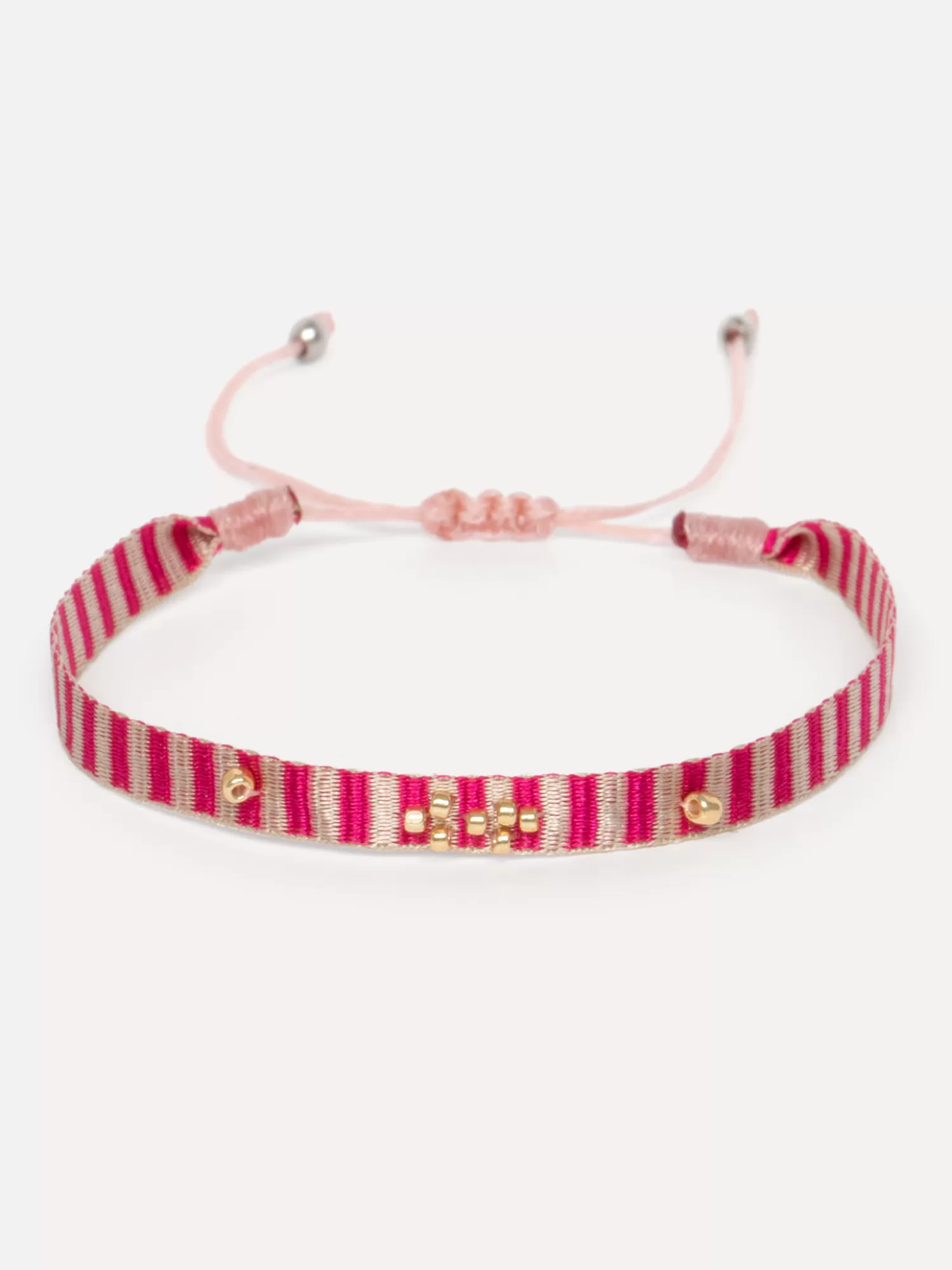 Shop Les Soeurs Armband Frey Beads Pink/Beige Stripe