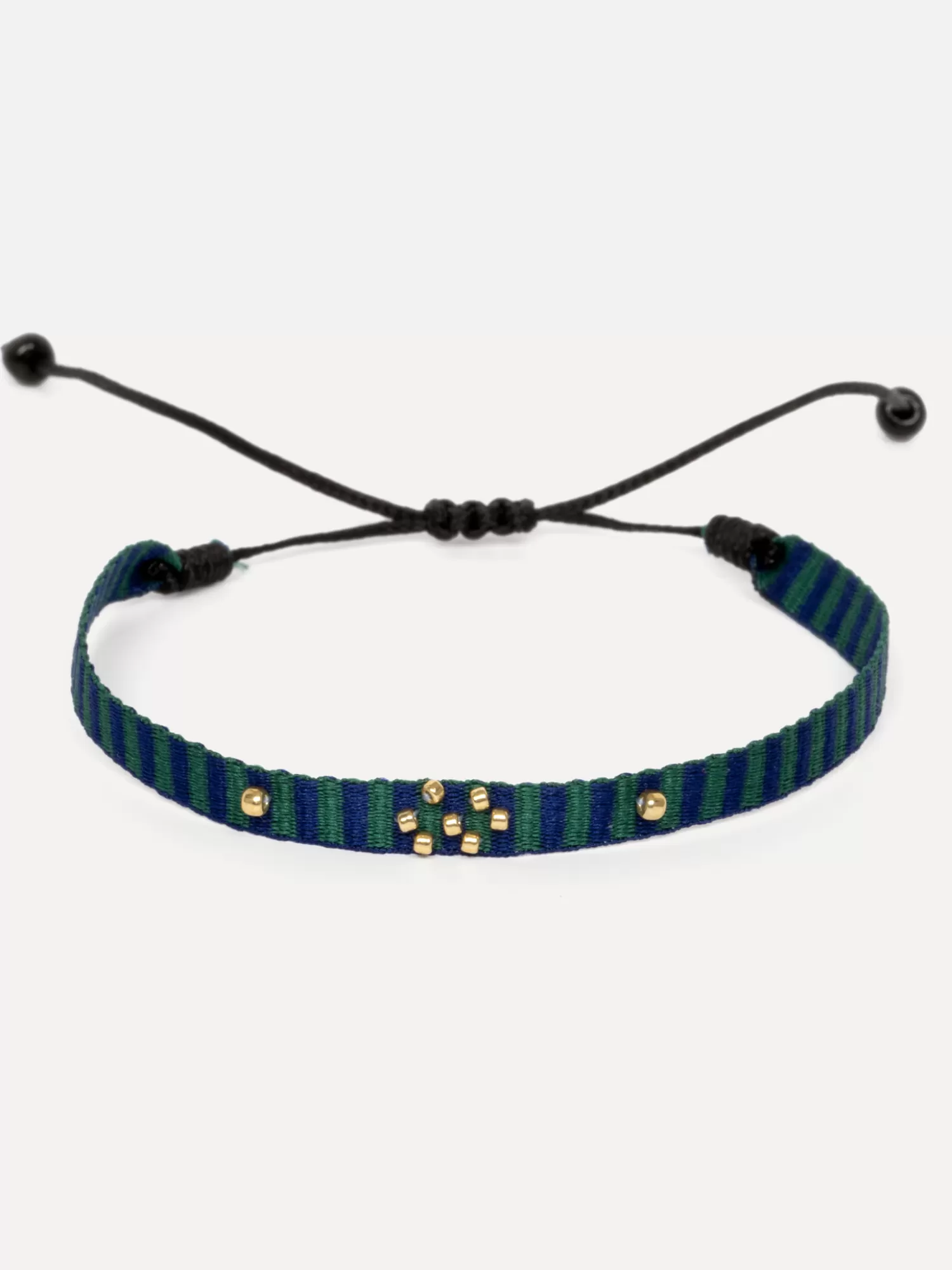 Outlet Les Soeurs Armband Frey Beads Navy/Green Stripe