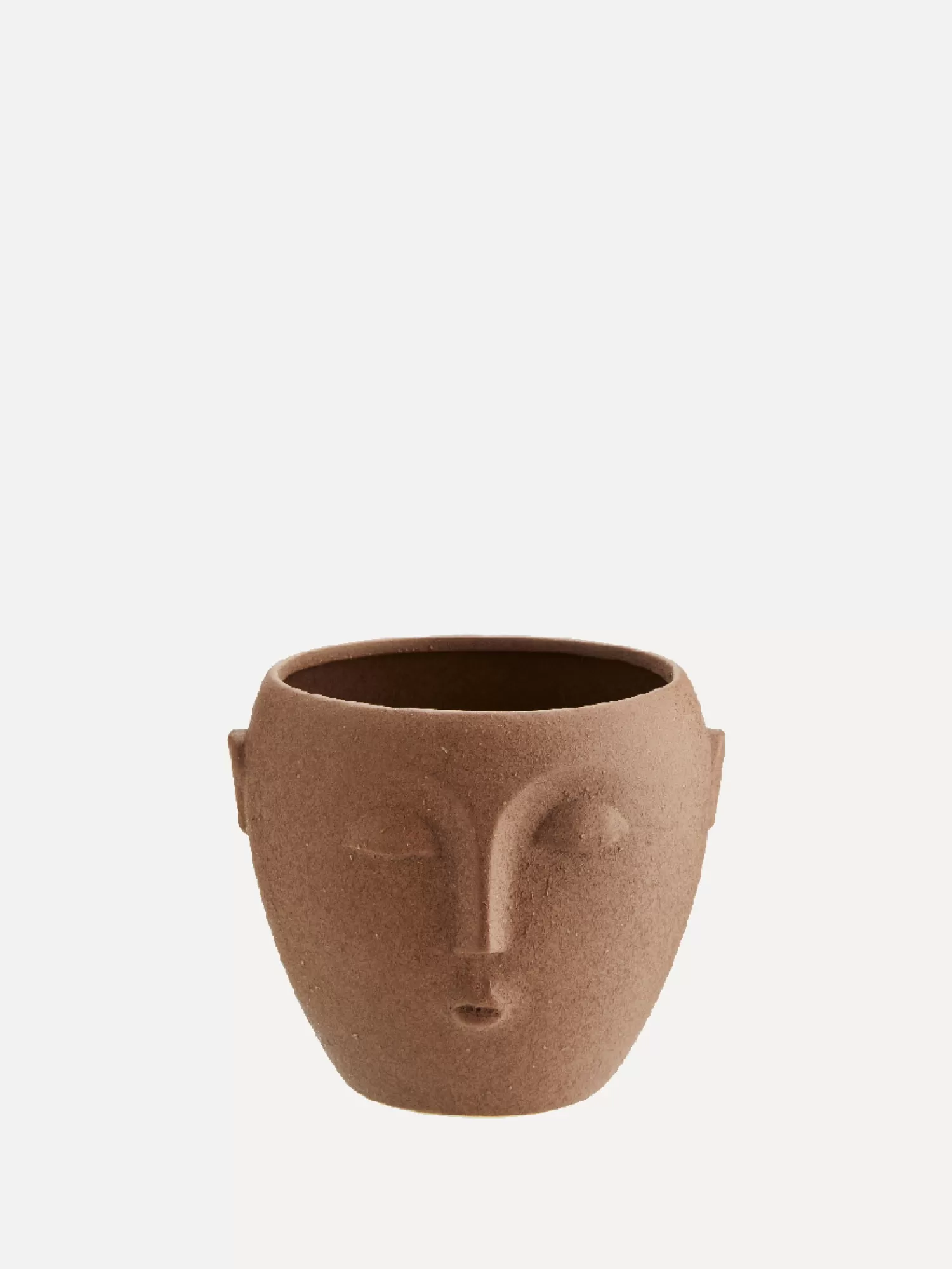 Hot Madam Stoltz Bloempot Met Gezicht Opdruk Matt Terracotta