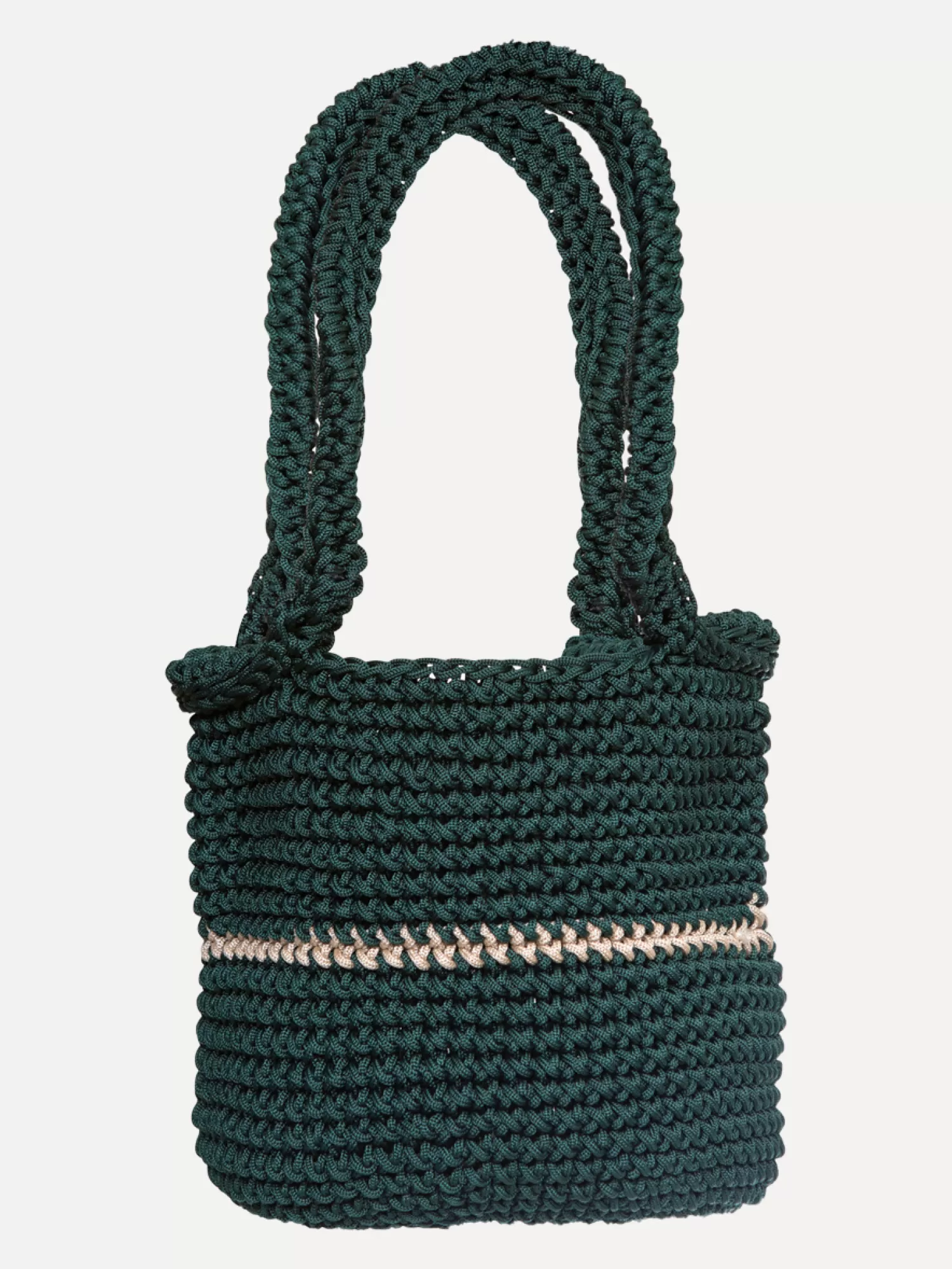 Best Les Soeurs Crochet Shopper Elani Bottle Green/Beige