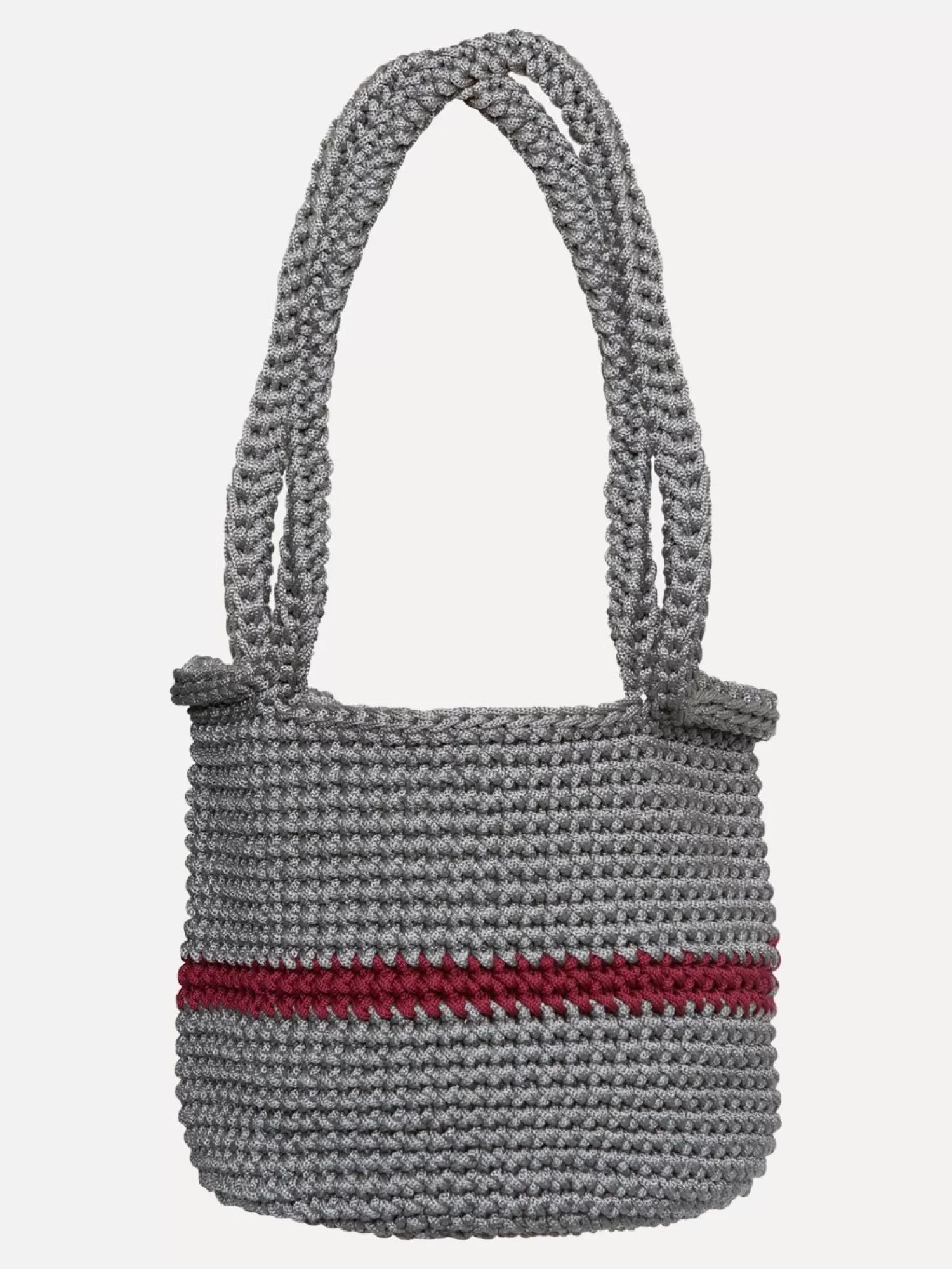 Clearance Les Soeurs Crochet Shopper Elani Grey/Bordeaux