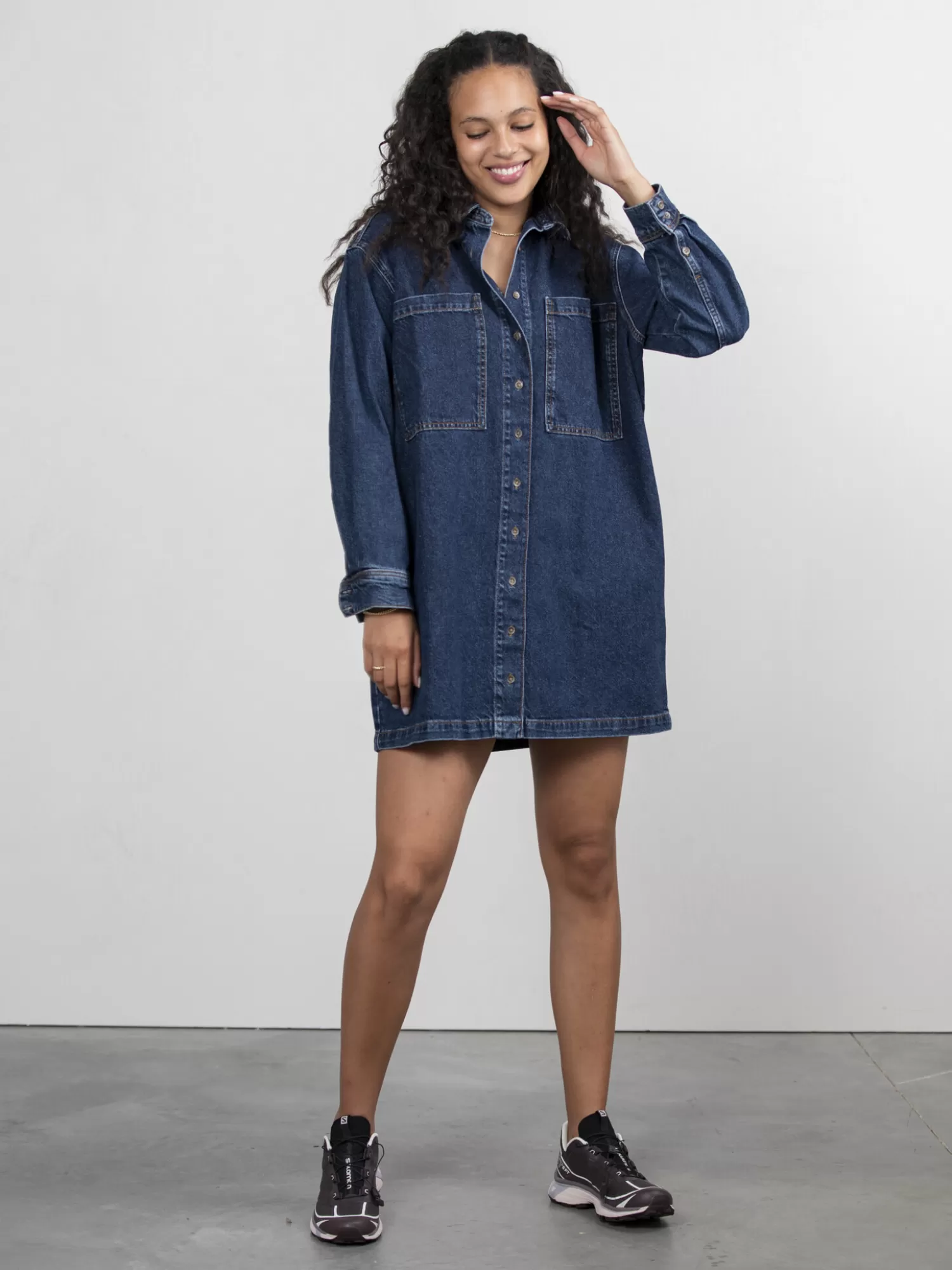 Flash Sale Les Soeurs Denim Jurk Abby Dark Blue Denim