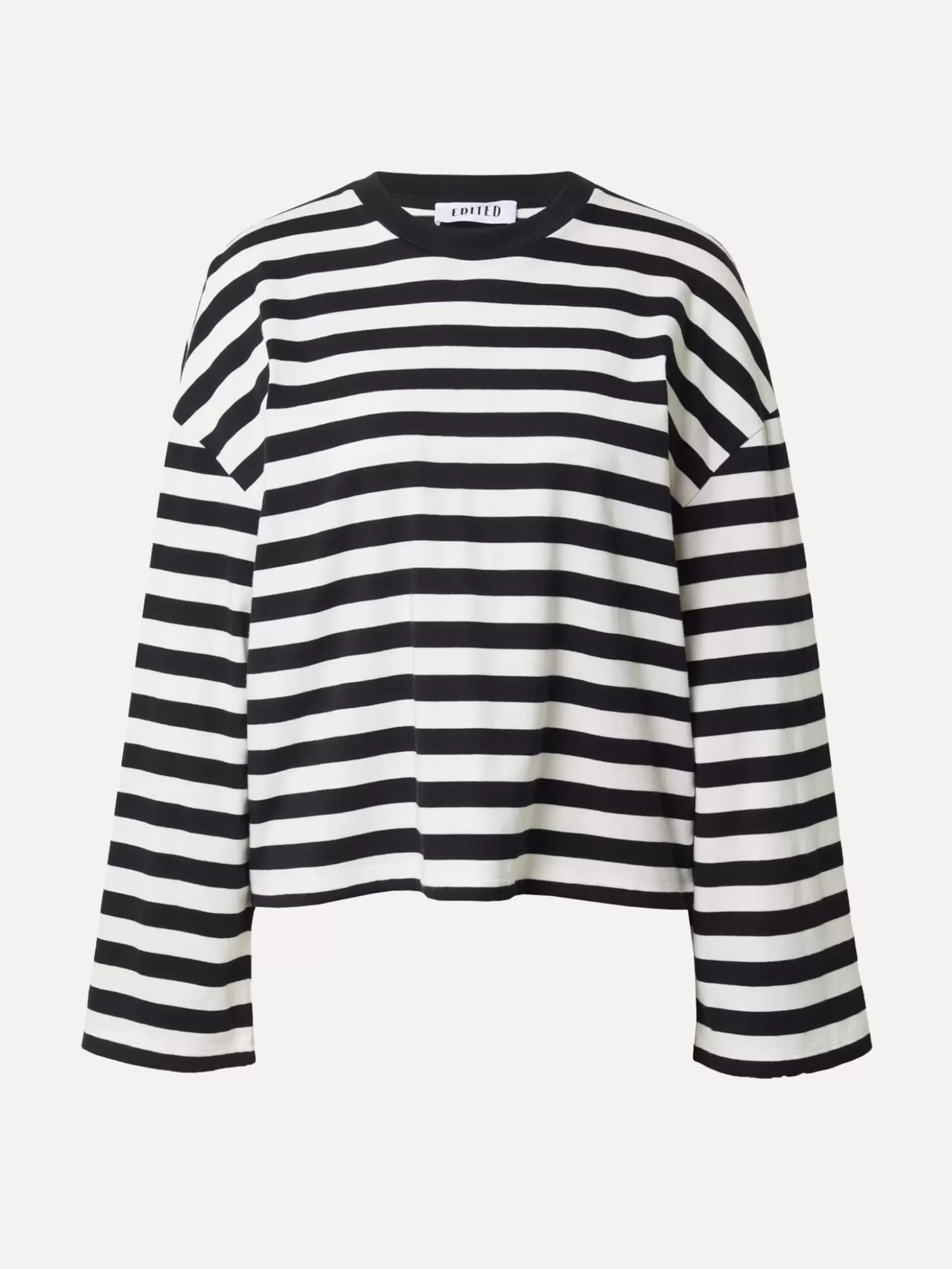 Hot Edited Gestreept T-Shirt Met Lange Mouwen Delfia Black & White Stripes