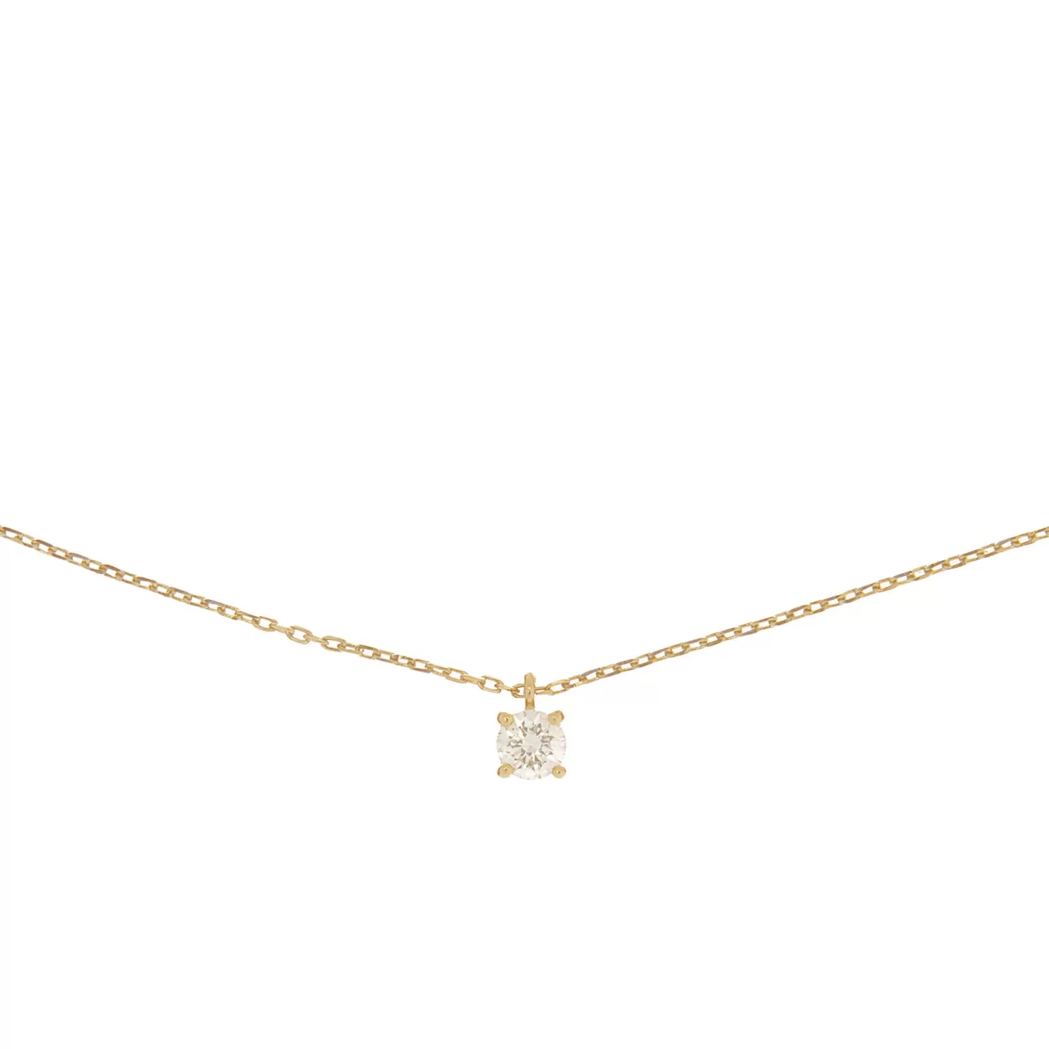 Online Les Soeurs 14K Ketting Rey Single Diamond Gold