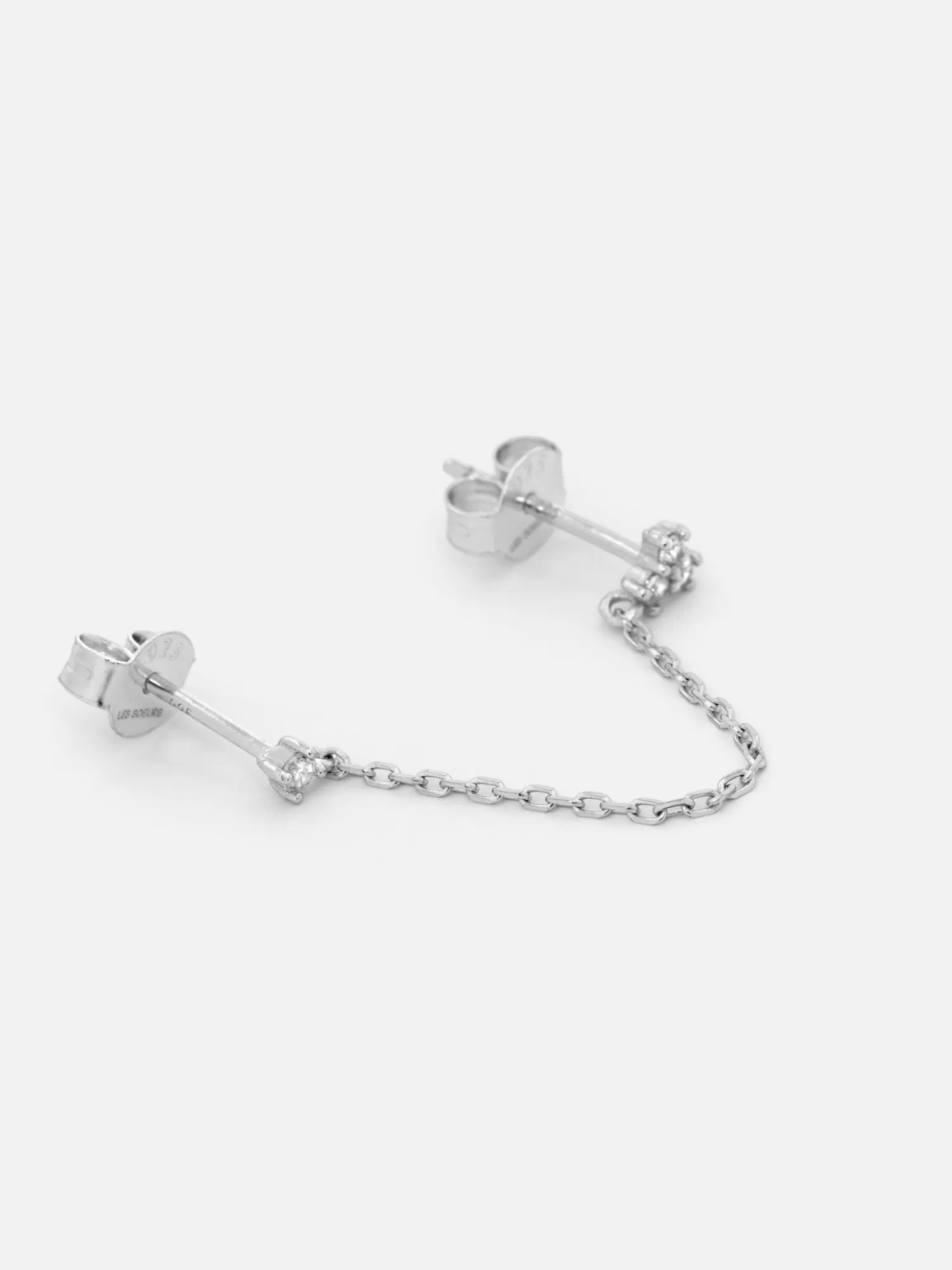 New Les Soeurs Lira Double Stud Chain Silver