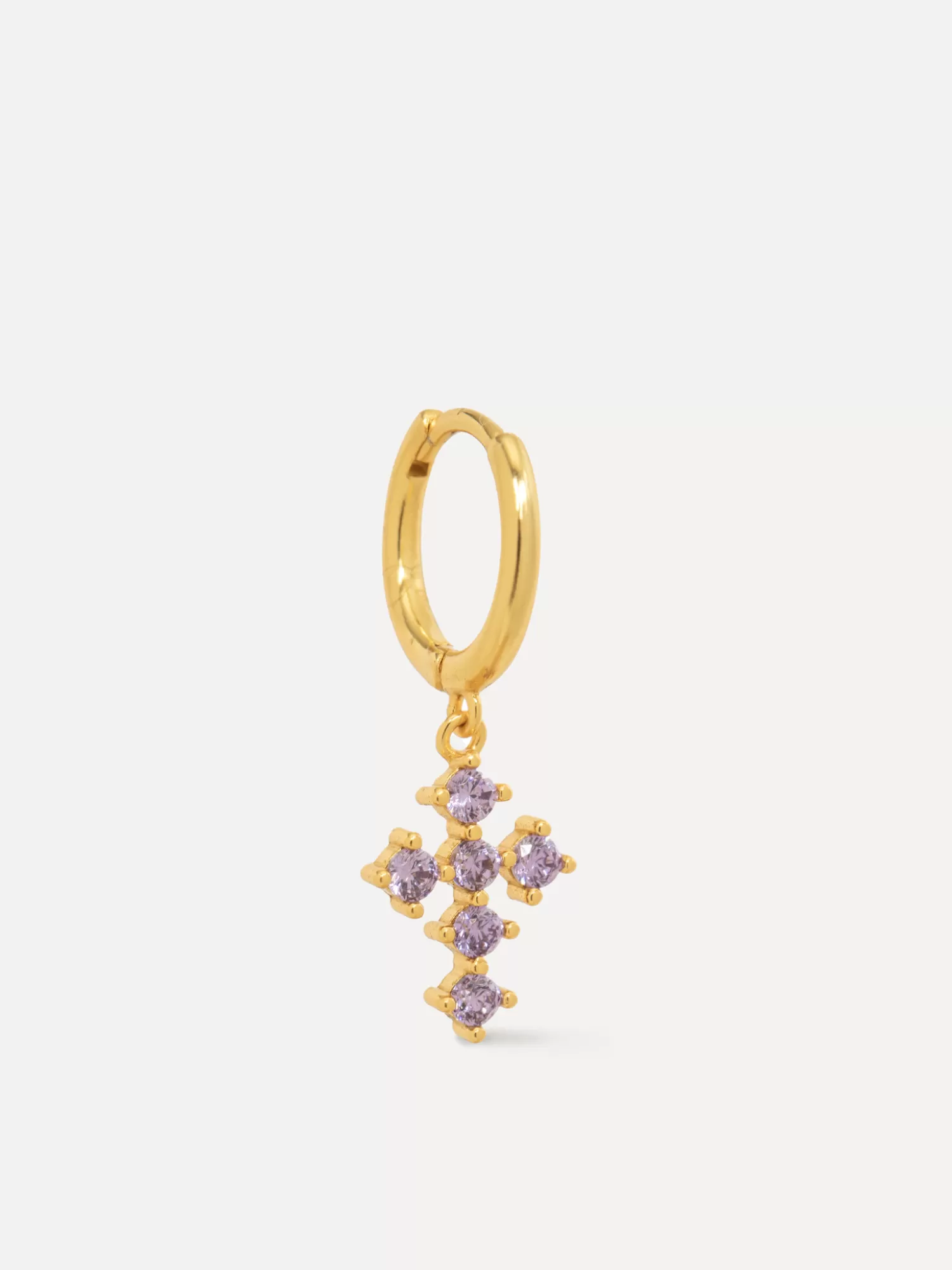 Online Les Soeurs Oorbel Jeanne Cross Gold Purple