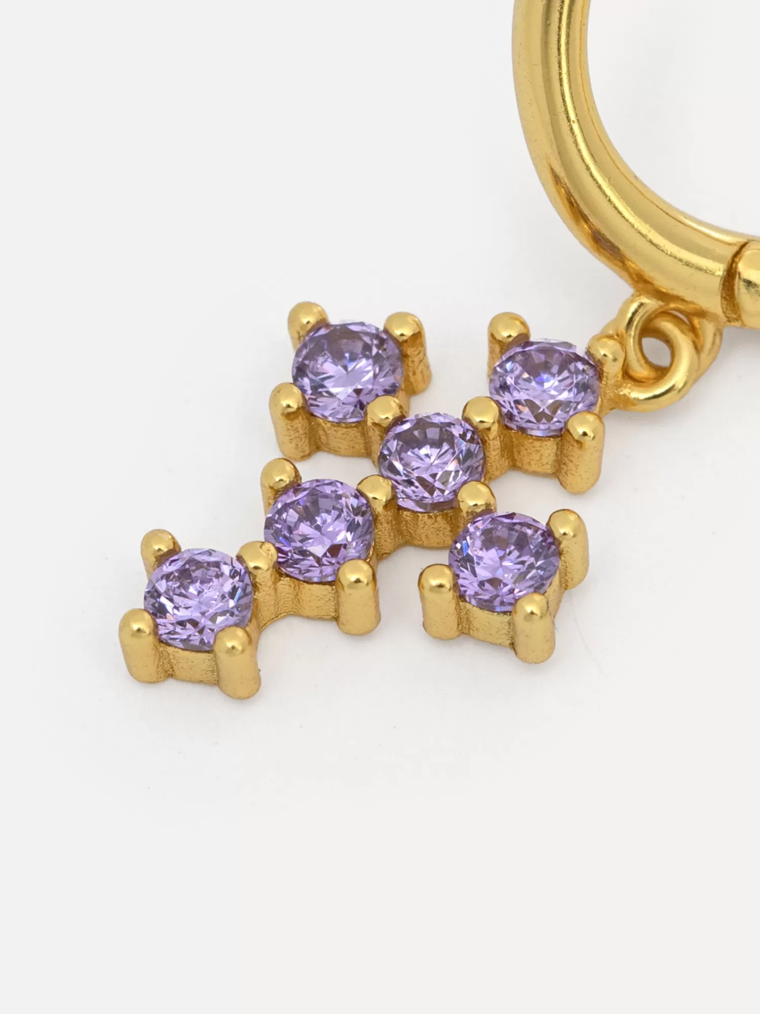 Online Les Soeurs Oorbel Jeanne Cross Gold Purple