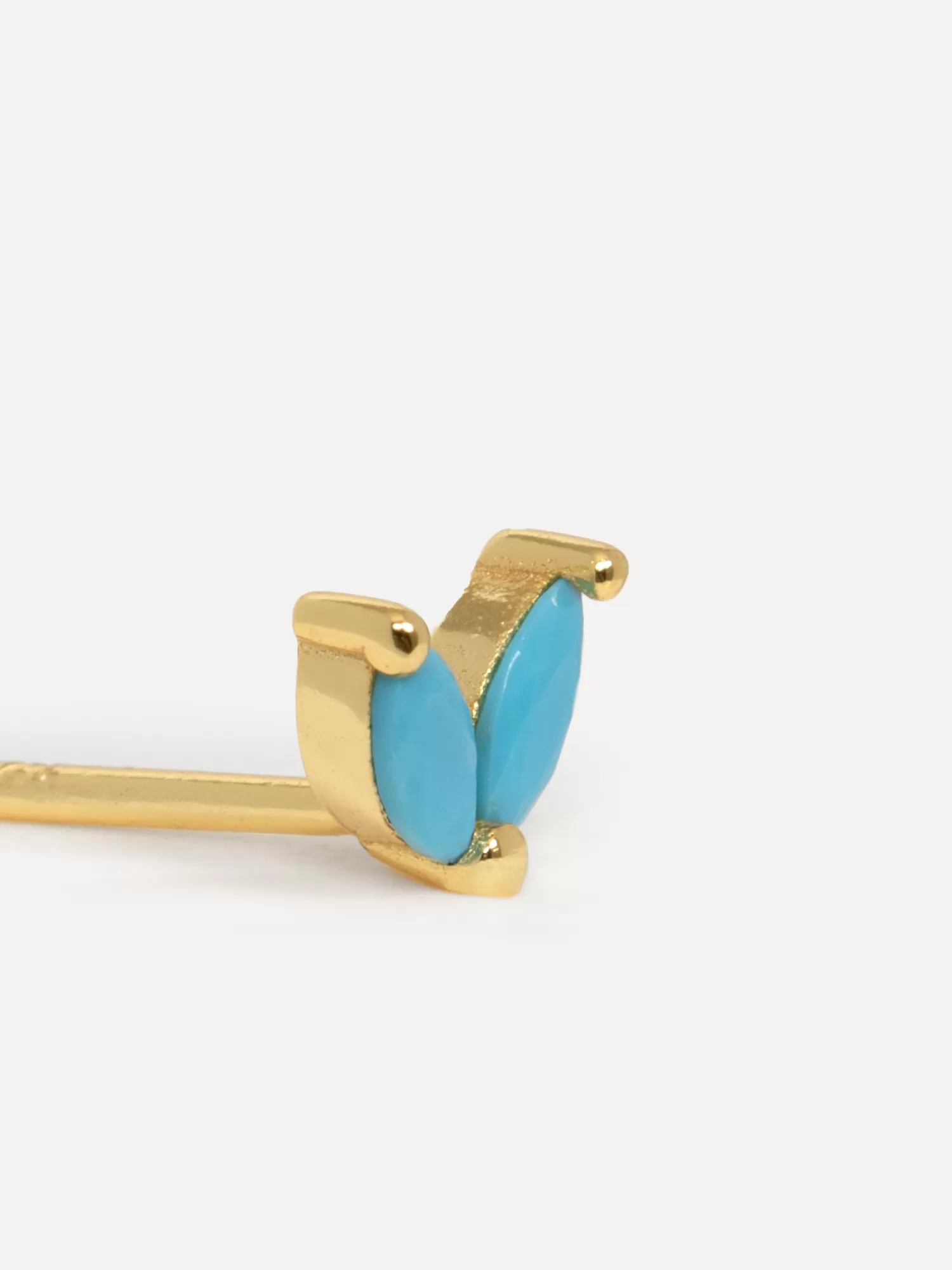 Hot Les Soeurs Oorbel Jolie Double Leaf Gold Turquoise