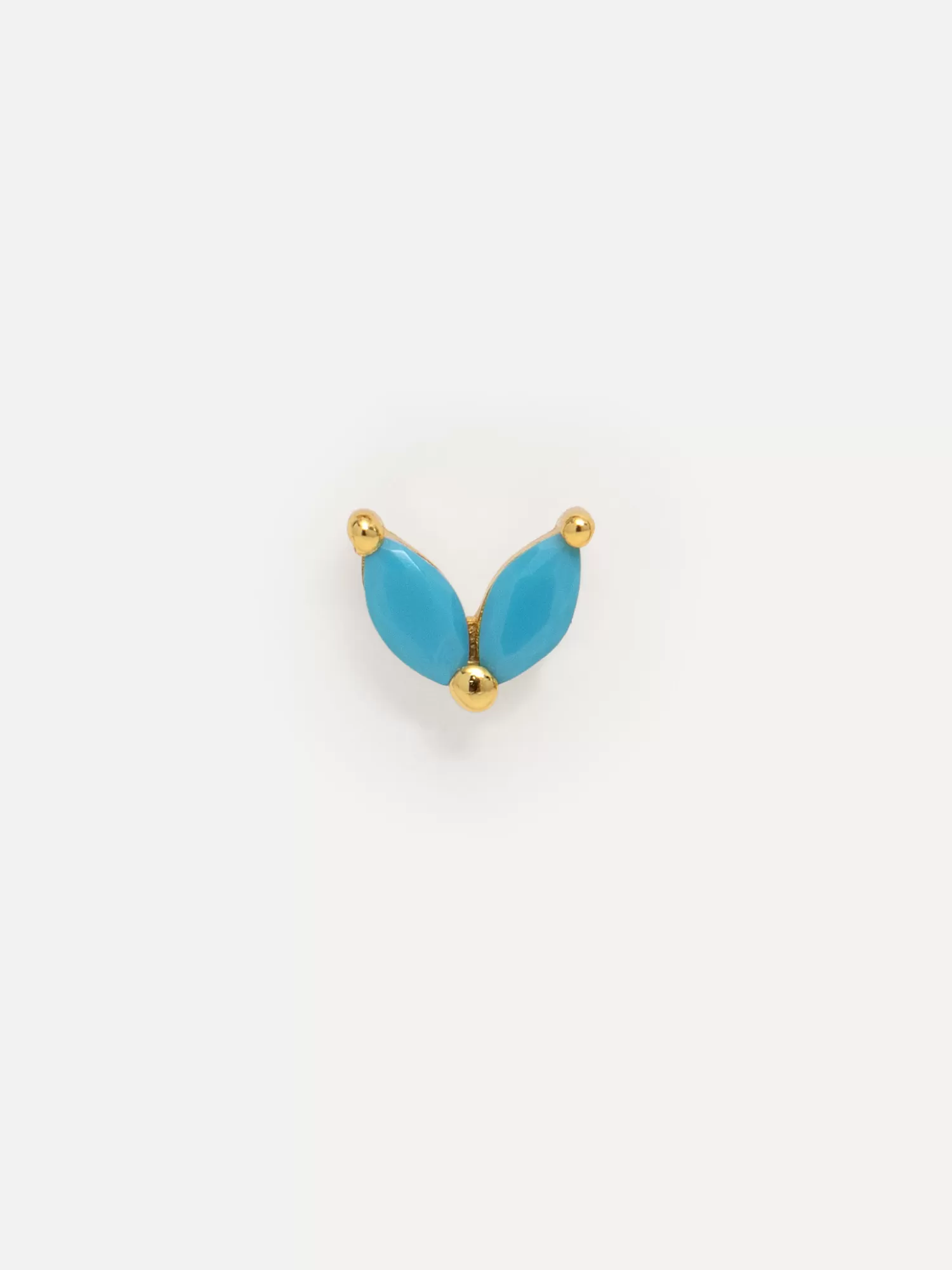 Hot Les Soeurs Oorbel Jolie Double Leaf Gold Turquoise