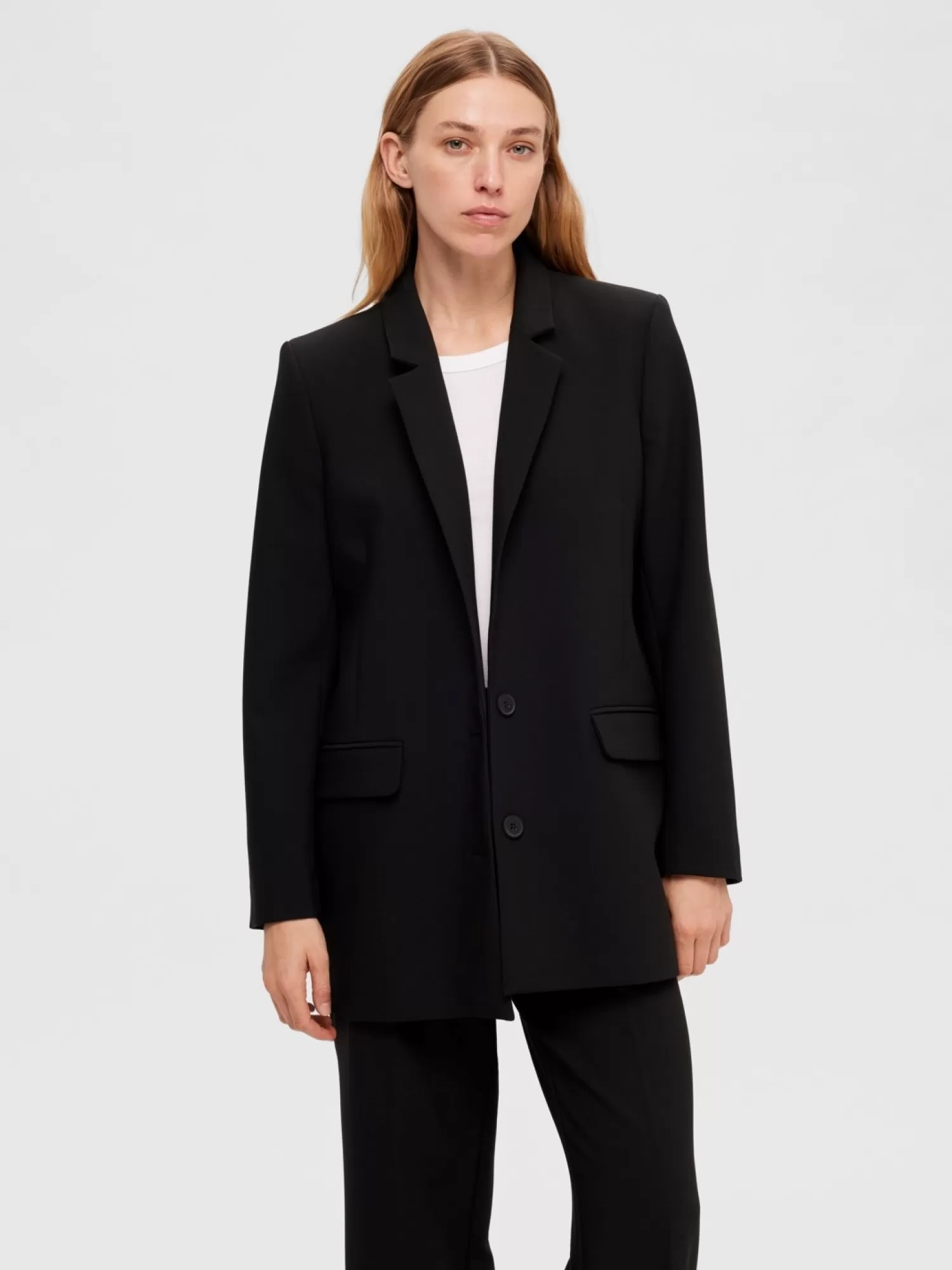 Fashion Selected Oversized Single-Breaster Blazer Rita Black