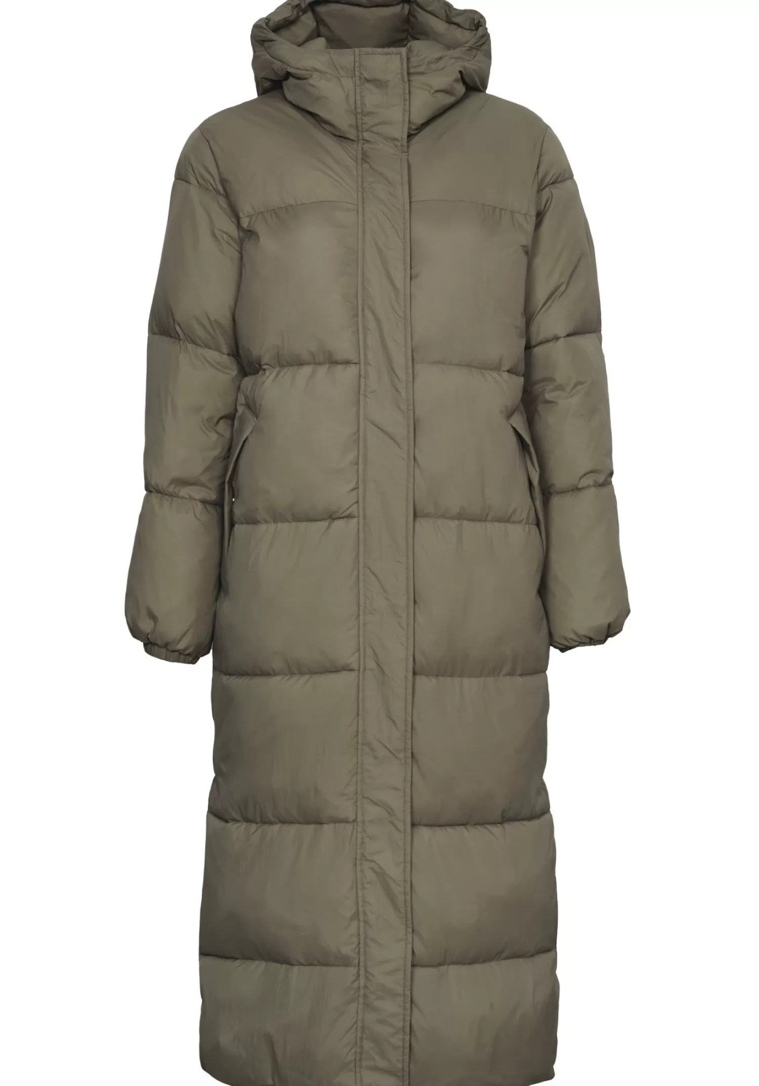 Outlet Les Soeurs Padded Maxi Coat Kelvin Khaki