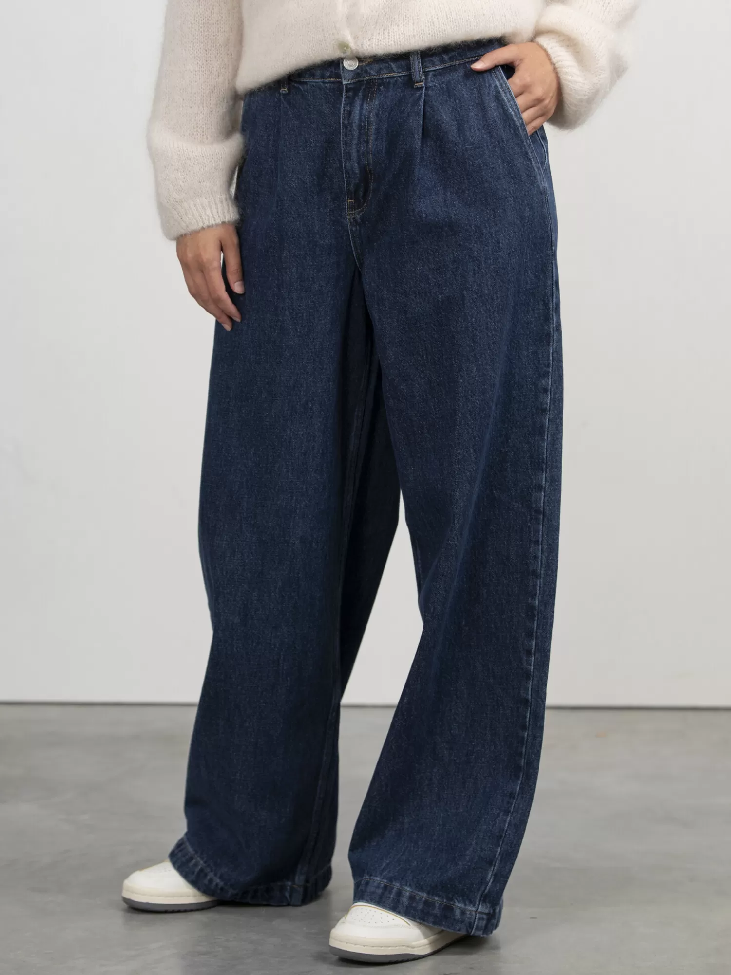 Clearance Les Soeurs Pleated Denim Aras Dark Blue