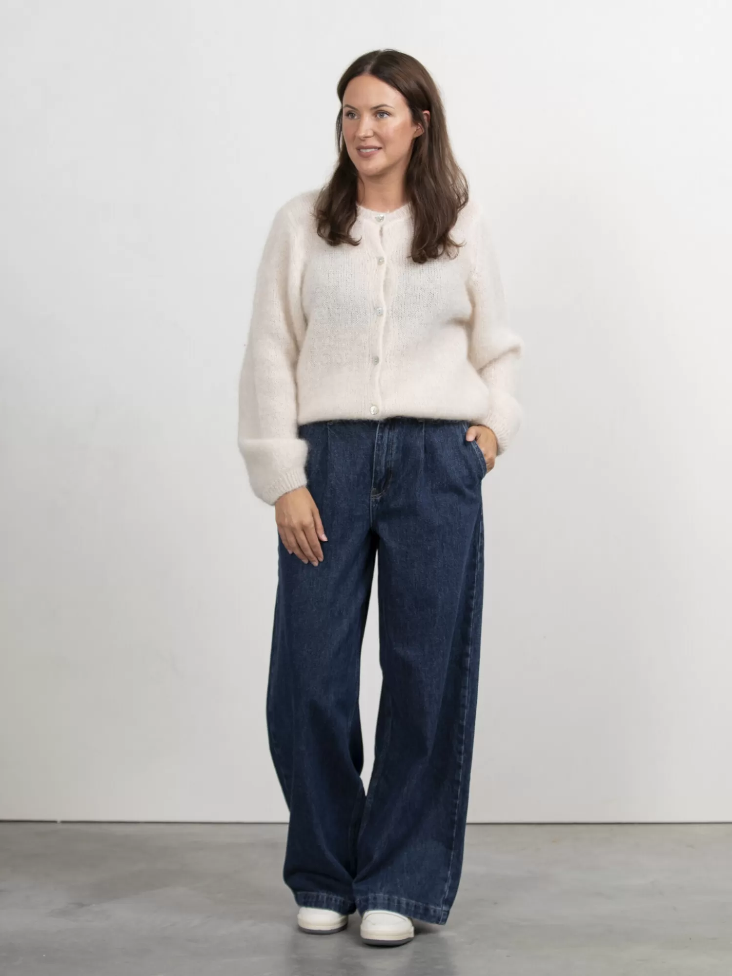 Clearance Les Soeurs Pleated Denim Aras Dark Blue