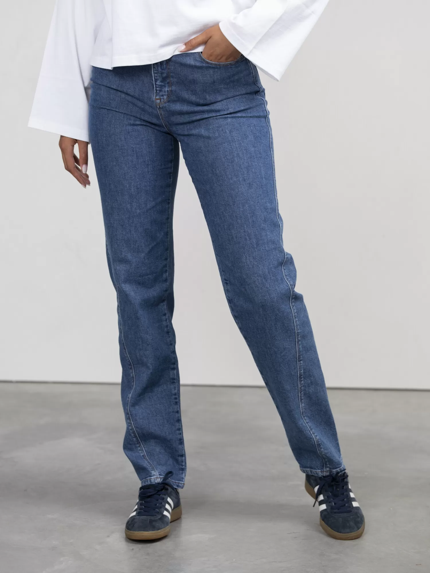 New Selected Rechte Jeans Naomi Medium Blue Denim