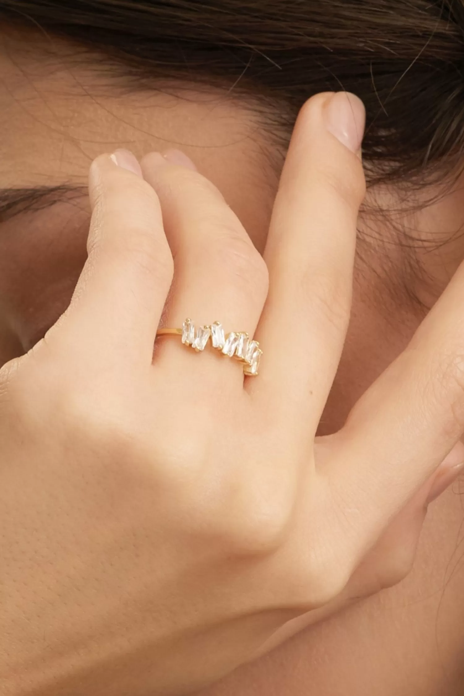 Clearance Les Soeurs Ring Chloe Baguette Gold