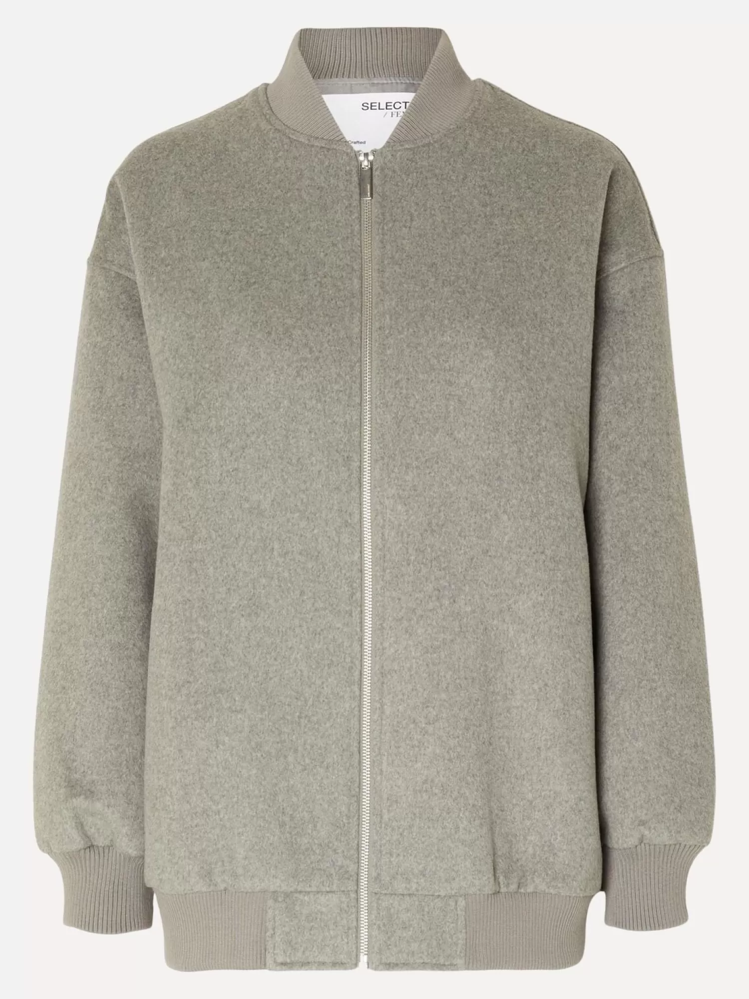 New Selected Wollen Bomber Celine Grey Melange