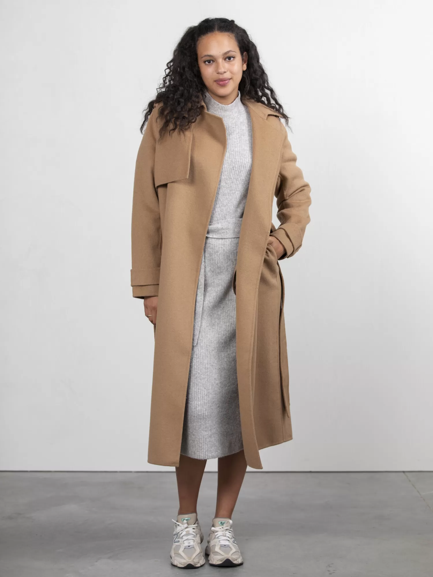 Clearance Edited Wollen Trenchcoat Julianne Tigers Eye