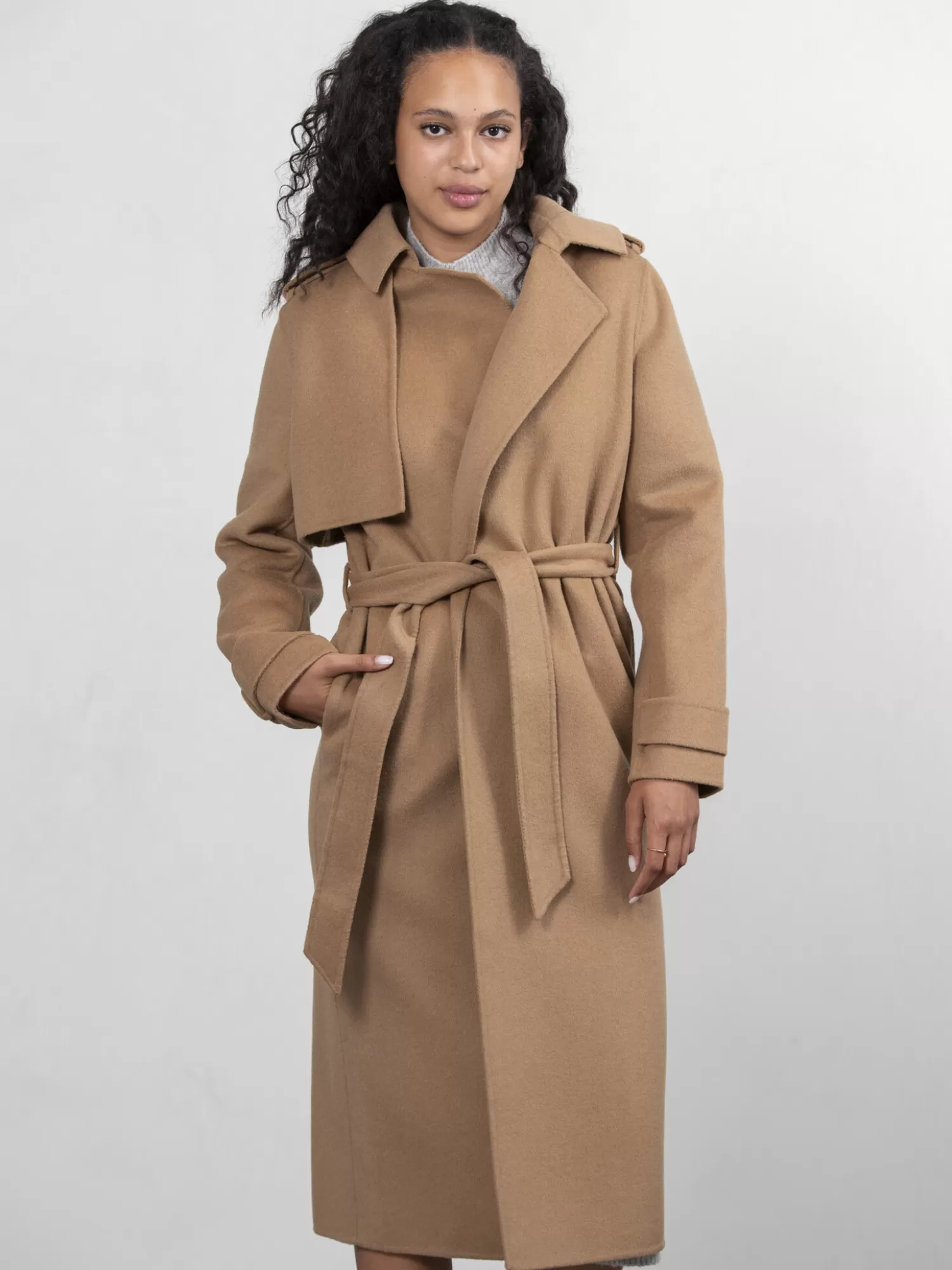 Clearance Edited Wollen Trenchcoat Julianne Tigers Eye