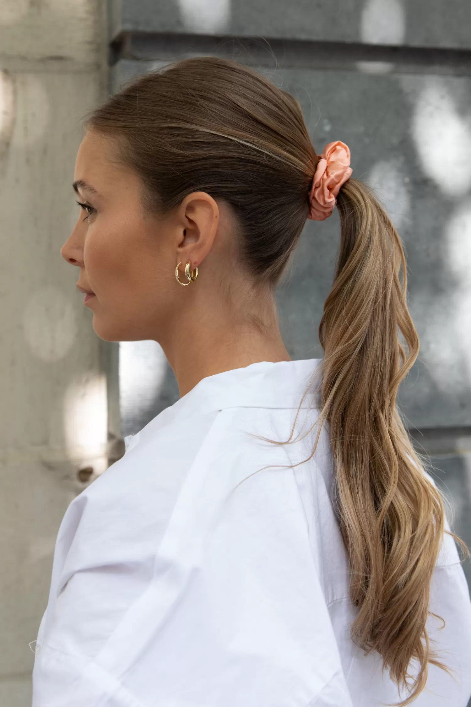 New Les Soeurs Zijden Scrunchie Cantaloupe