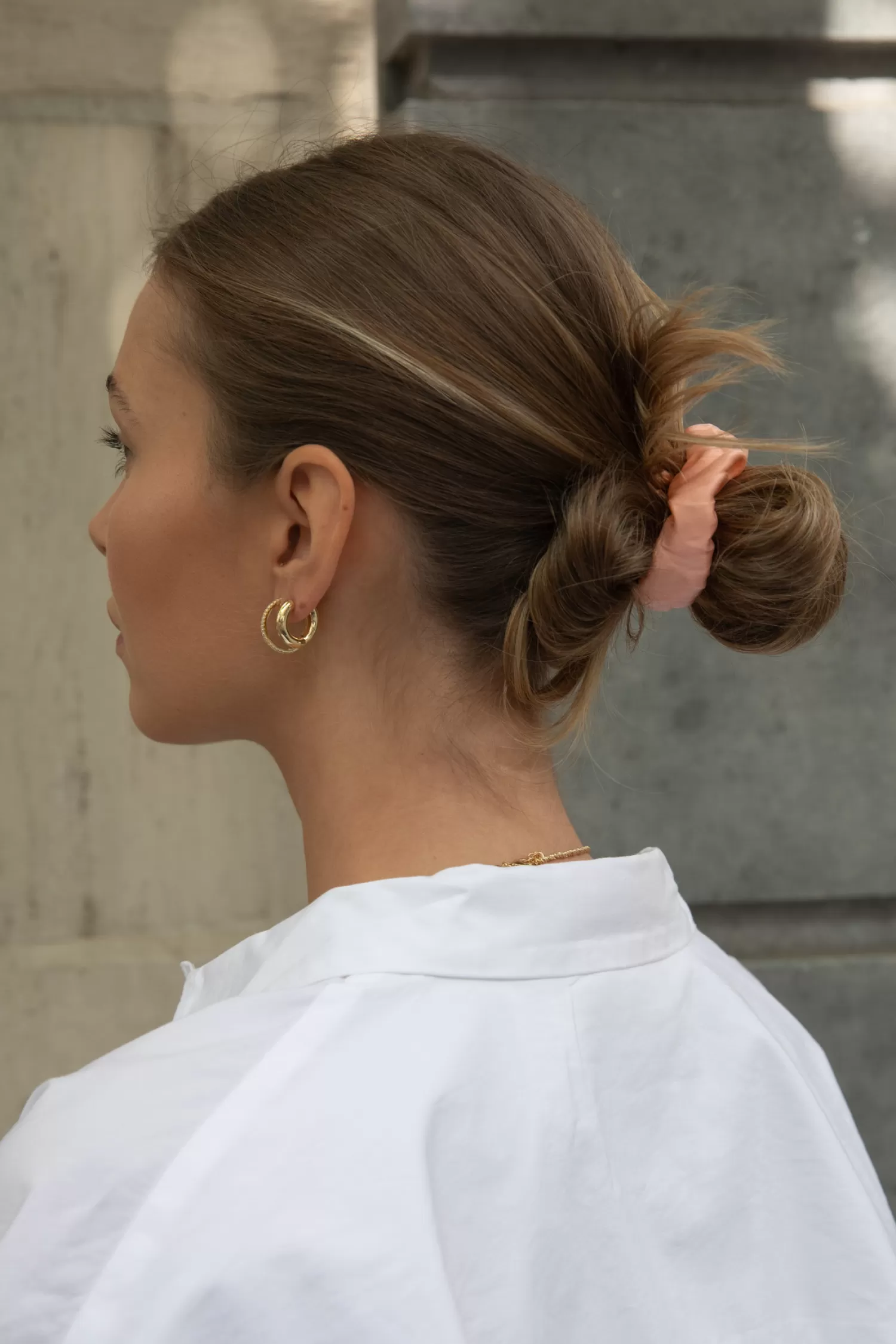 Online Les Soeurs Zijden Scrunchie Cantaloupe