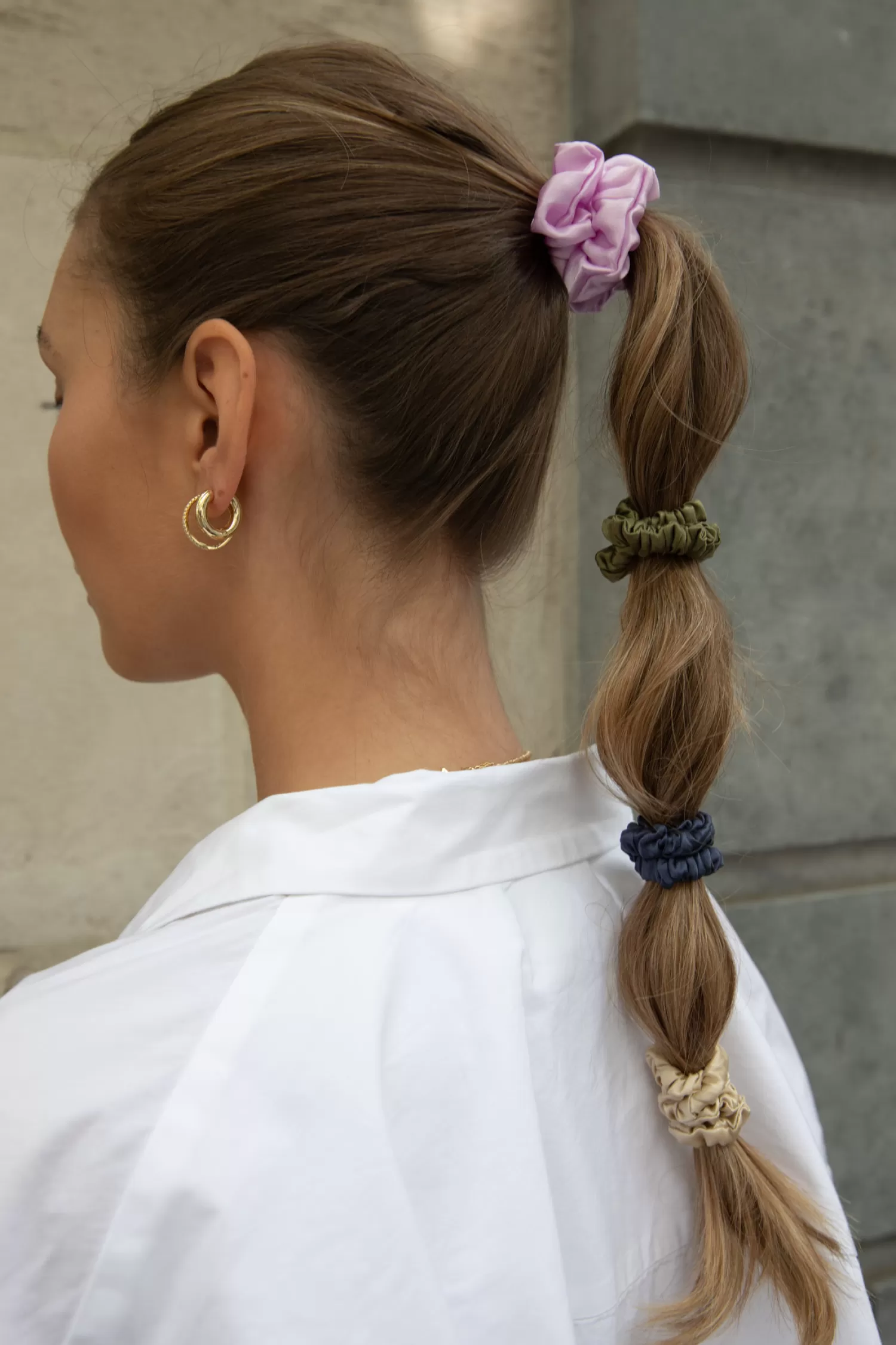 Discount Les Soeurs Zijden Scrunchie Khaki